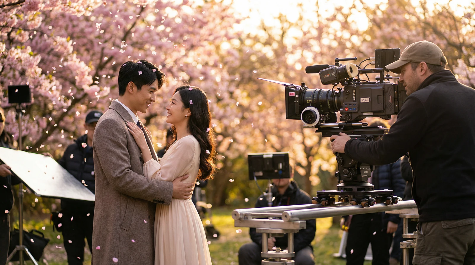 歪歪漫画萝莉岛栏目樱花园浪漫场景拍摄花絮